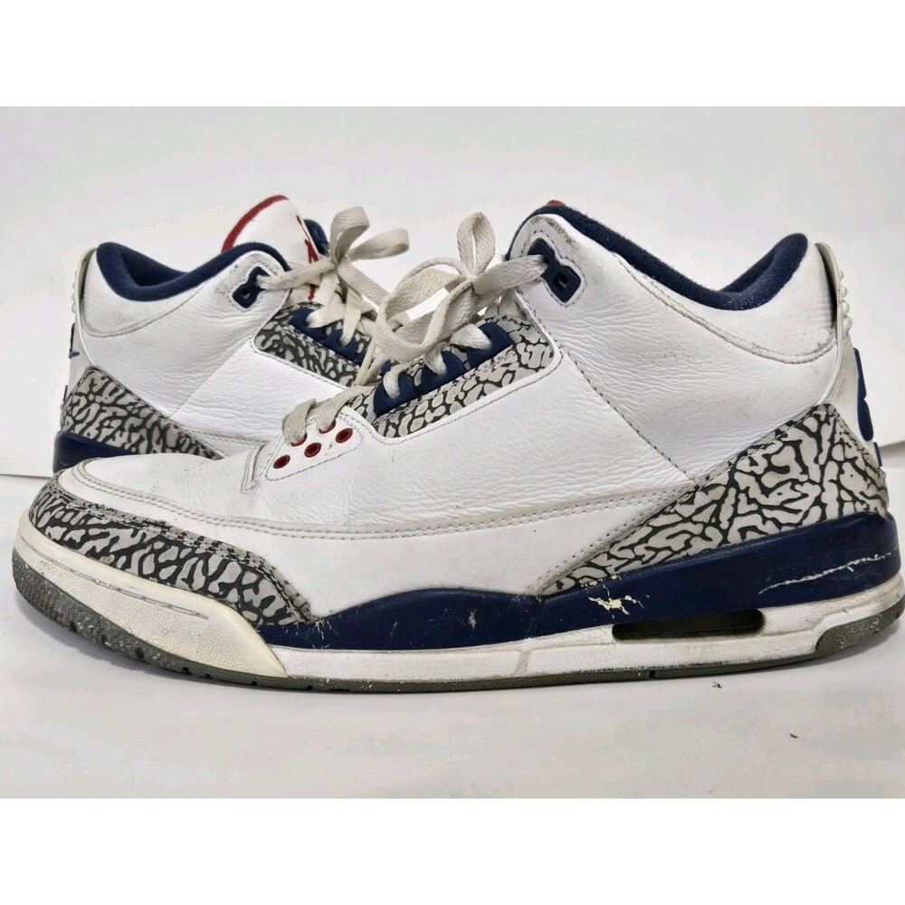 Nike Air Jordan 3 Sneakers Mens Size 10.5 Retro True Blue 2016  854262-106